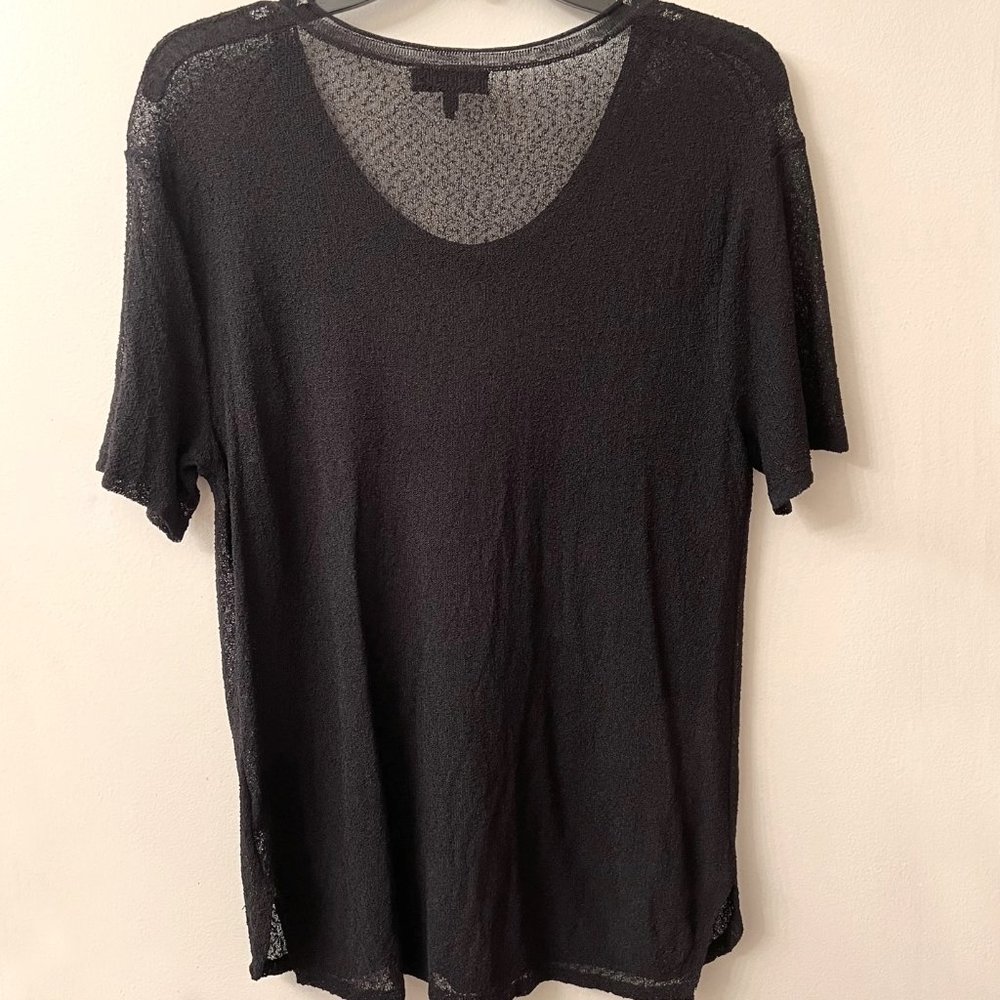 Rag & Bone Scoop Neck Short Sleeve Black Top - Picture 5 of 5